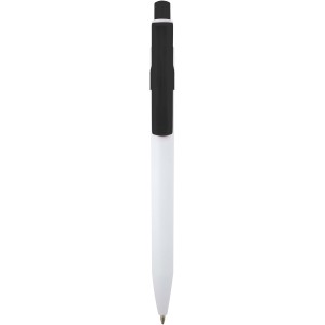 Unica recycled plastic ballpoint pen (blue ink), Solid black (Plastic pen)