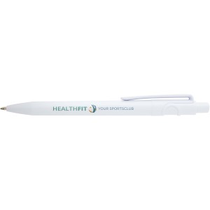 Unica recycled plastic ballpoint pen (blue ink), White (Plastic pen)