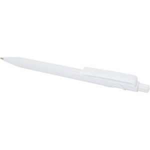 Unica recycled plastic ballpoint pen (blue ink), White (Plastic pen)