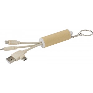 USB charger key holder Tyson, brown (Eletronics cables, adapters)