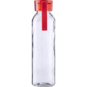 Glass drinking bottle (500 ml) Anouk, red