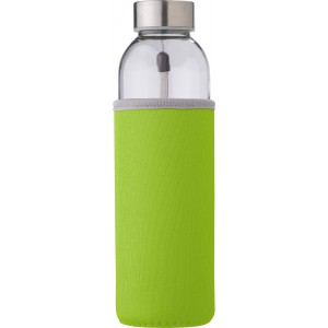 Glass bottle (500 ml) with neoprene sleeve Nika, lime