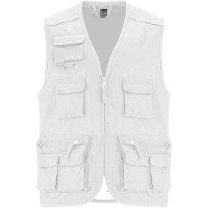 Venera 200 g/m2 v-neck multi-pocket workwear vest, White