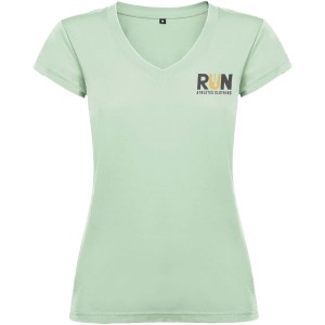 Victoria short sleeve women's v-neck t-shirt, Mist Green (T-shirt, 90-100% cotton)