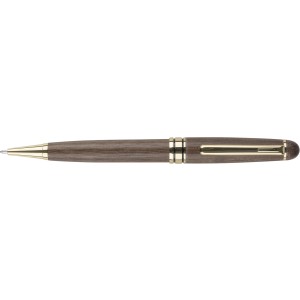 Walnut wooden twist ballpen Noa, brown