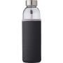 Glass bottle (500 ml) with neoprene sleeve Nika, black