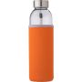 Glass bottle (500 ml) with neoprene sleeve Nika, orange