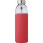Glass bottle (500 ml) with neoprene sleeve Nika, red