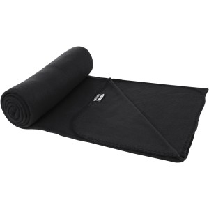 Willow RPET polar fleece blanket, Solid black (Blanket)