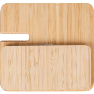 Wireless charger Tribu, Recycled bamboo, 3-in-1, brown