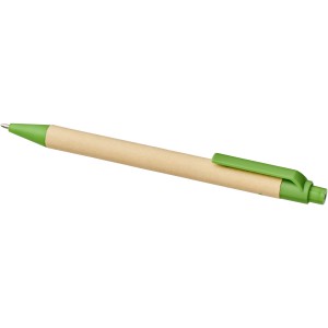 Berk recycled carton and corn plastic ballpoint pen, Green (Wooden, bamboo, carton pen)