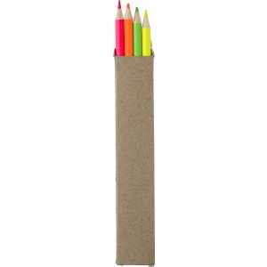 Wooden highlighter pencil set Kaden, brown (Drawing set)