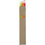 Wooden highlighter pencil set Kaden, brown