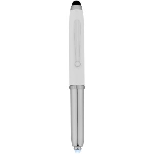 Xenon stylus ballpoint pen with LED light, White,Silver (Metallic pen)