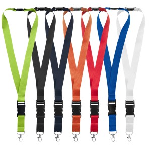 Yogi lanyard with detachable buckle, Orange (Lanyard, armband, badge holder)