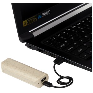 Yoko 1200mAh wheat straw power bank, Beige (Powerbanks)