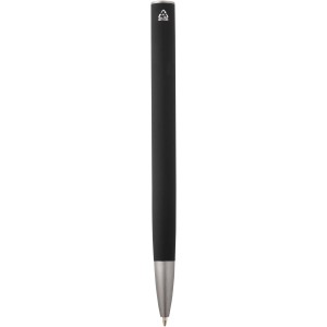 Ziggur aluminium ballpoint pen (blue ink), Solid black (Metallic pen)