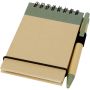 Zuse A7 recycled jotter notepad with pen, Heather green, Nat